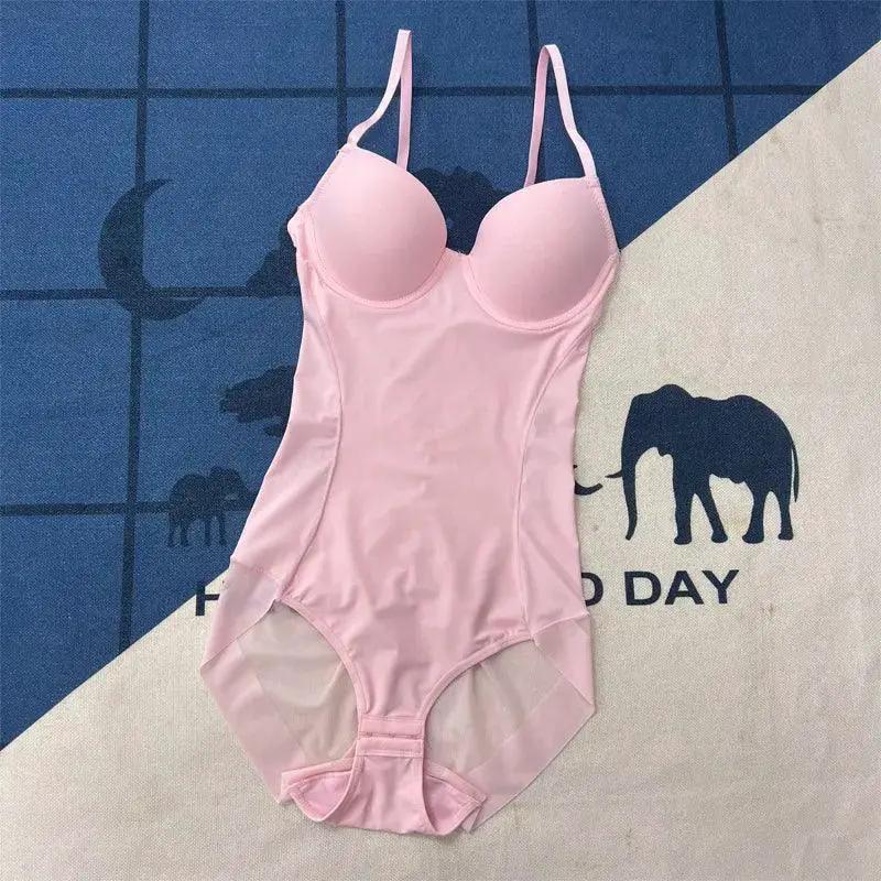 Underwire Pink Bodysuit Shaper Corset Top For Women