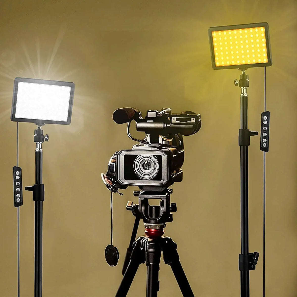 Led Video Light Camera Photography Lighting Kit With Tripod Stand 4 Color RGB Filters For Filming Streaming Studio Shooting