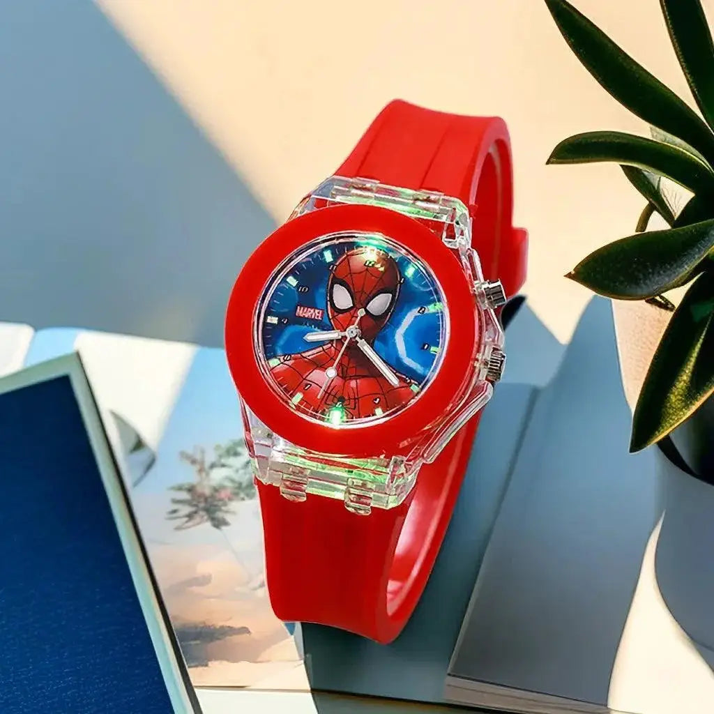 Mickey Mouse Spiderman Light Up Kids Watches Timepieces