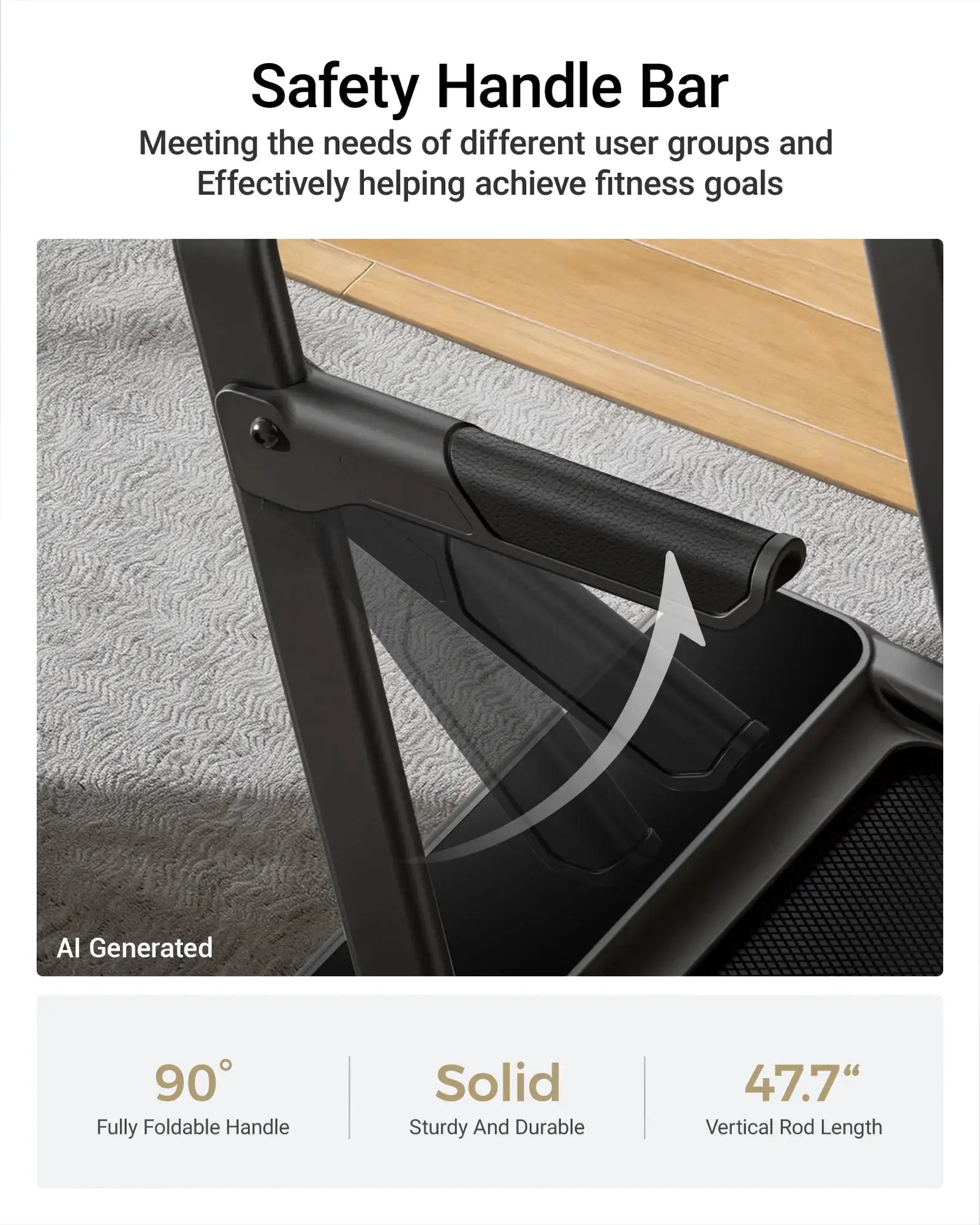 ROBORE X9F 15% Auto Incline Treadmill, 7.5 MPH Folding Walking Pad with Safety Handle, Quiet Powerful Motor, 12 Speed Levels, 6-Layer Shock Absorption, LED Display Under Desk Treadmill for Home Workout, Walking, Jogging & Ru