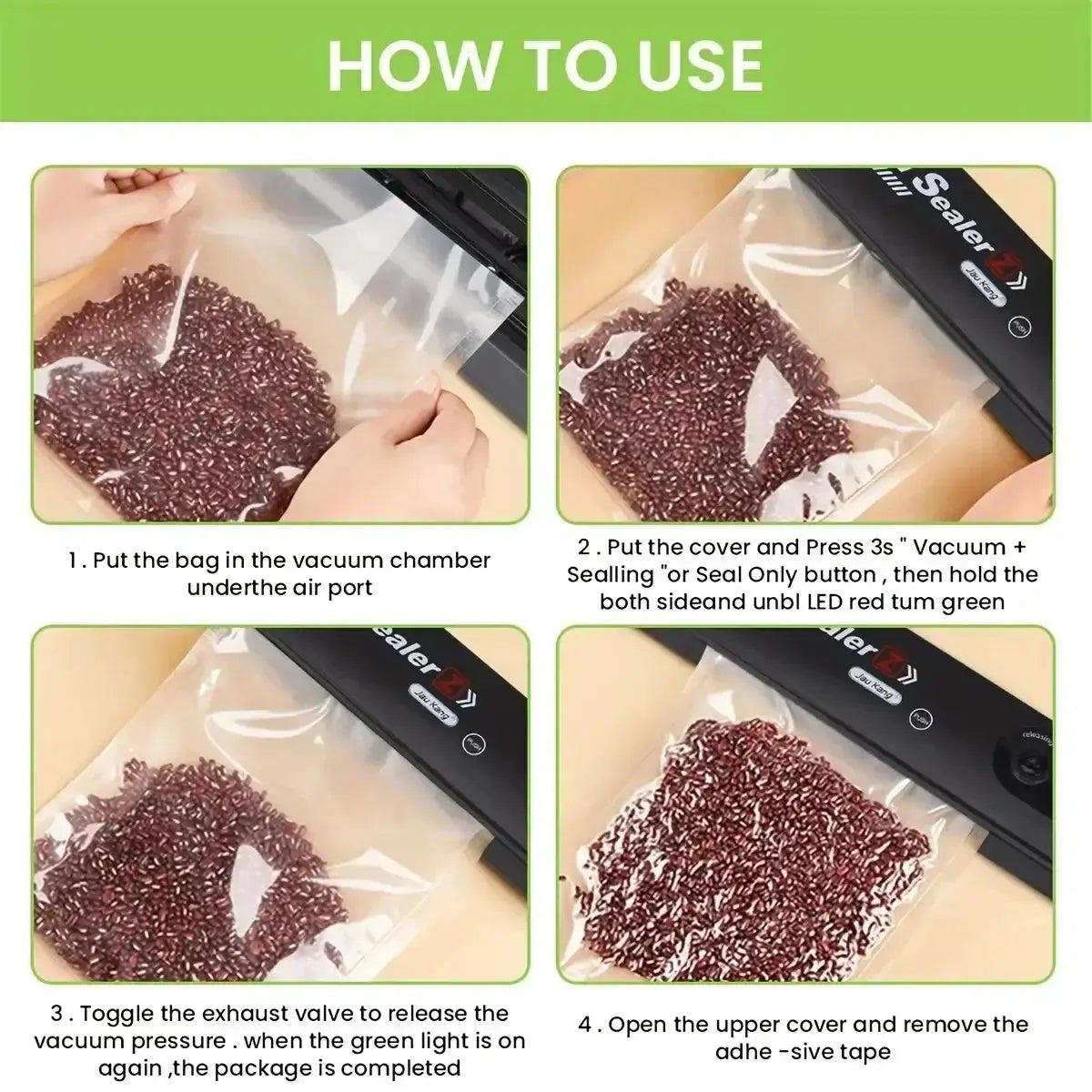 Electric Vacuum Sealer Machine For Fresh Foods Preservation - OurLum.com
