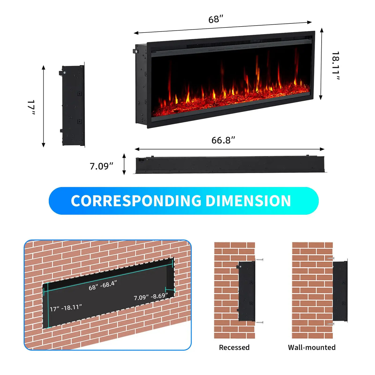 Electric Slim Fireplace
