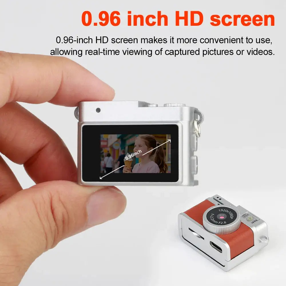 1080P Retro Digital Camera Pocket Video Recorder with 0.96-inch IPS Color Screen LED Flash Light Mini Camera for Photography