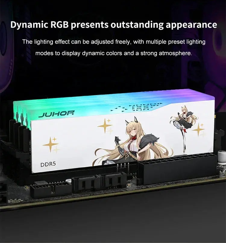 JUHOR RGB DDR5 16GB 6400MHz Desktop Memory Module Elite