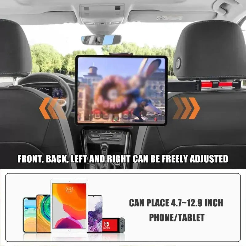 Telescopic Car Rear Pillow Phone Tablet Rotating Bracket