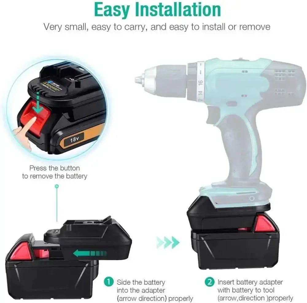DM18M Battery Convertor Adapter For Milwaukee Makita Tools
