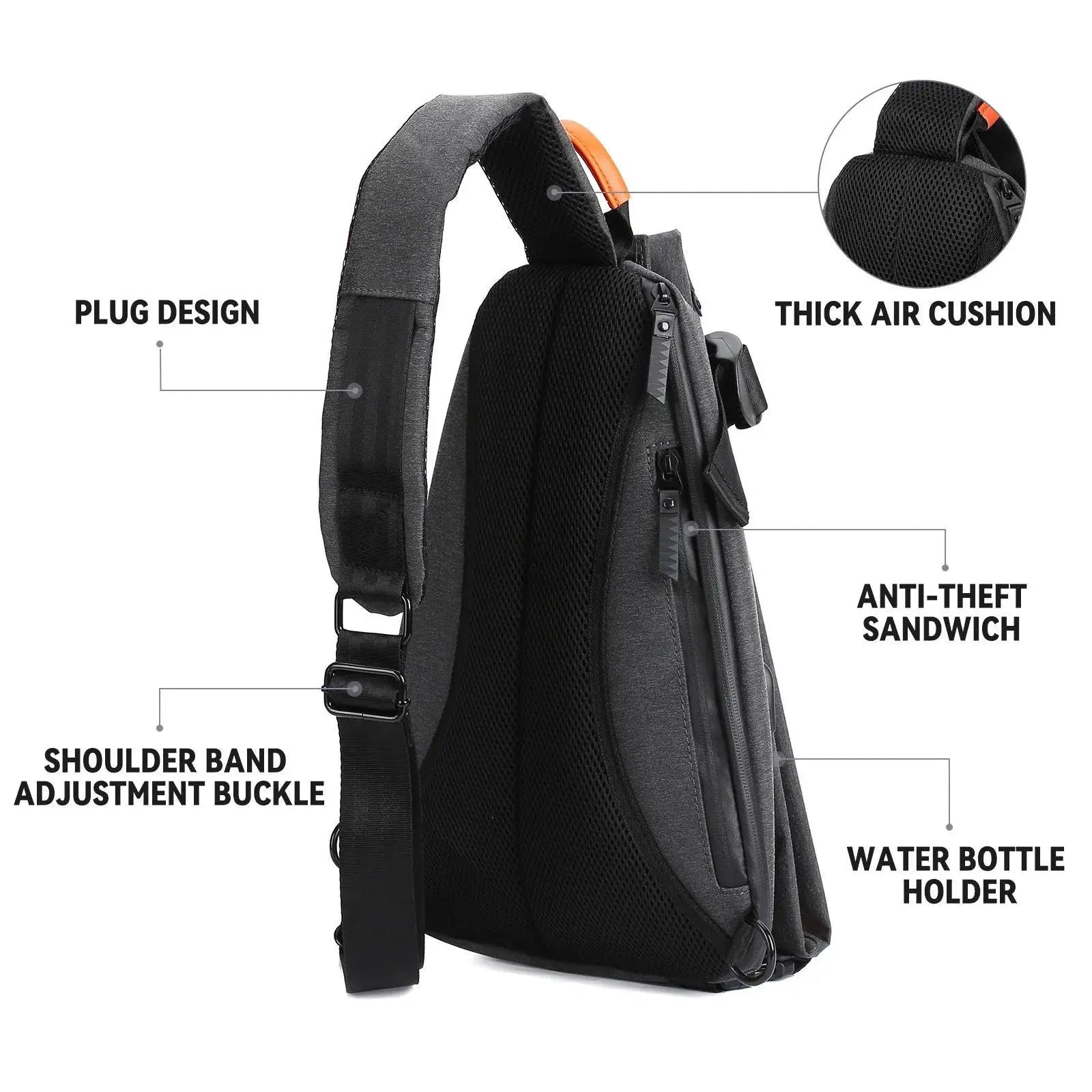 Anti Theft Crossbody Sling Bag For Men Women Travel Gear