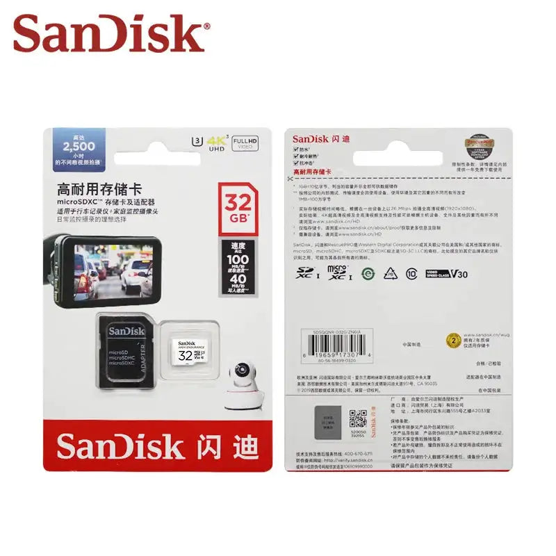 SanDisk Professional V30 4K Micro SD Card for Dashcam Surveillance Camera Original MicroSD Memory Card 32GB 64GB 128GB 256G 512G