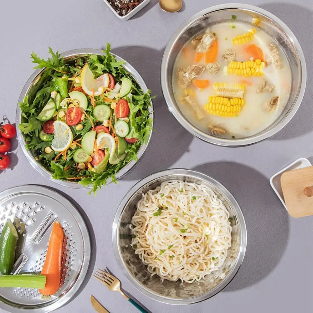 Multifunctional Stainless Steel Basin with Grater, Vegetable — product view 6