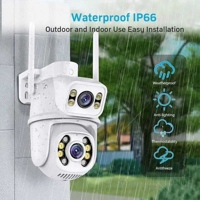 8MP 4K PTZ WiFi Outdoor Surveillance Camera AI Detection