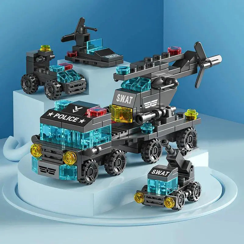 City Vehicles Building Blocks Set 6 In 1 For Creative Kids