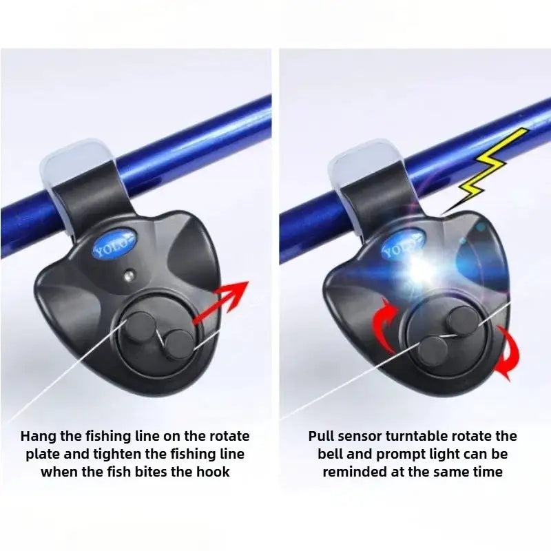 Fishing Bite Alarm Camping Equipment Electronic Buzzer on Fishing Rod with Loud Siren Daytime Night Indicator With Battery