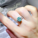 Emerald Green Moissanite Ring For Women