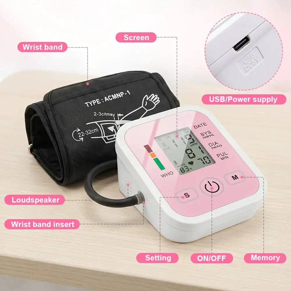 Upper Arm Blood Pressure Monitor Automatic Digital Heart Rate — product view 3