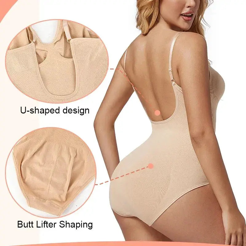 Seamless Backless Bodysuit Shapewear For Women Tummy Control