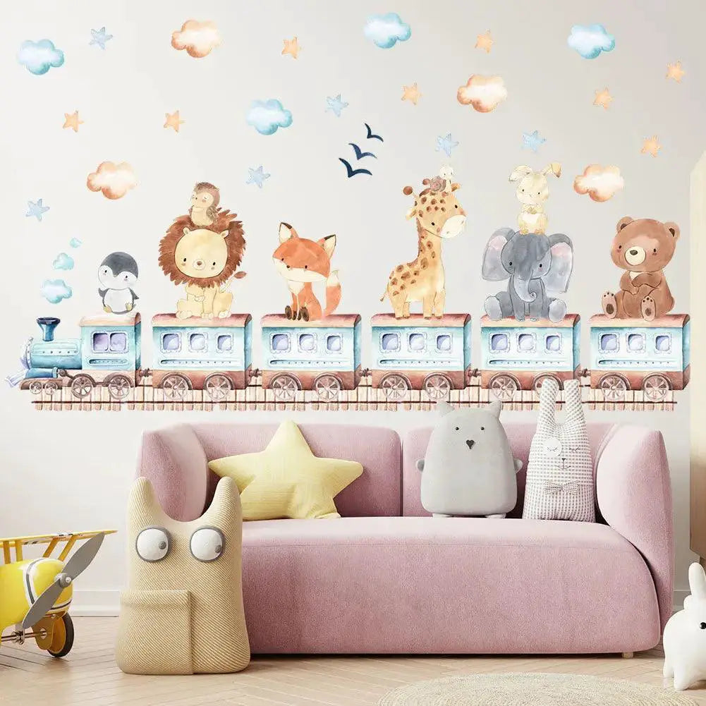 Whimsical Nordic Animals Wall Decals For Kids Room Decor