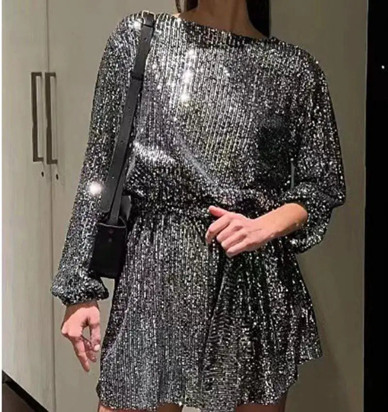 Sequin Elegance Luxurious Spring Mini Glamour Dress
