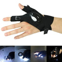 Charged Gloves Outdoor Hiking Fingerless Gloves with LED Light