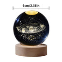 3D Galaxy Crystal Ball: LED Night Light USB Home Decor Lamp