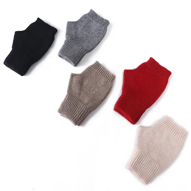 Ribbed Knitted Fingerless Gloves