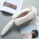 Women Cat Plush Shoulder Bag Corduroy Satin Fur Messenger