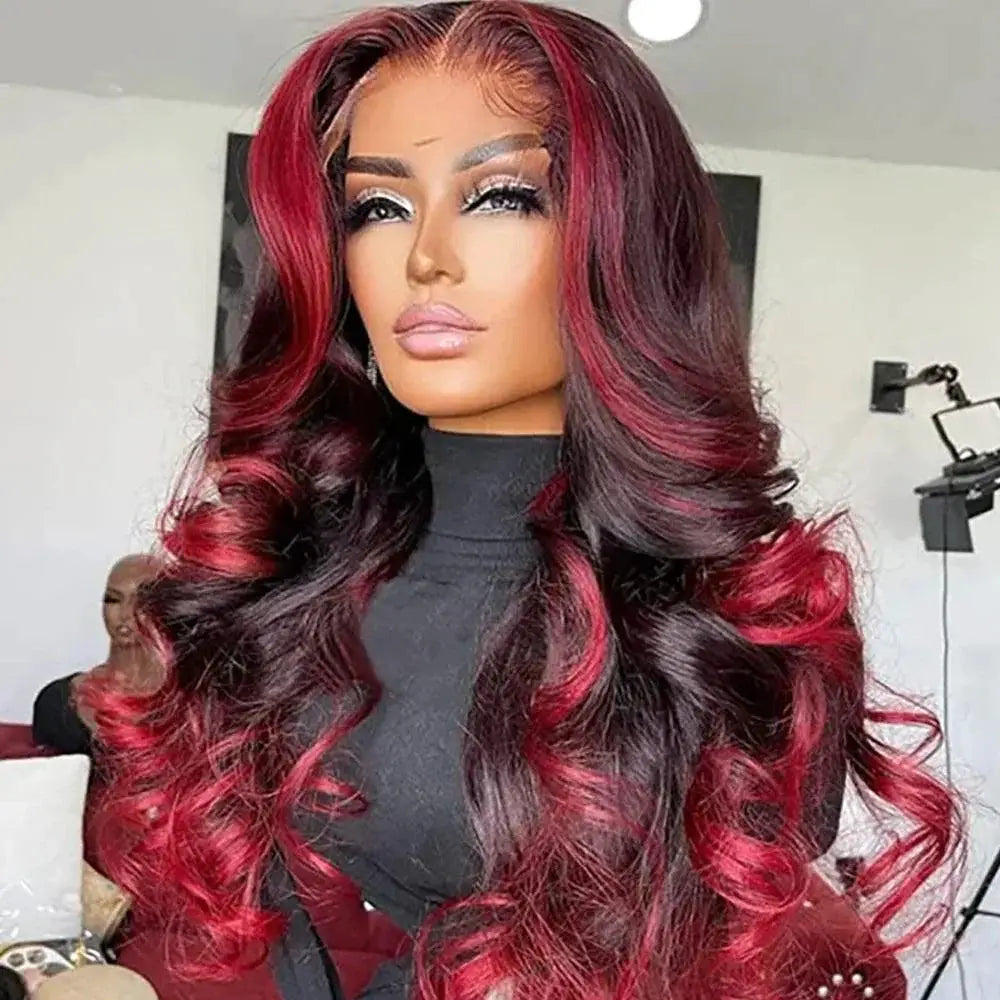Vibrant Highlight Green Body Wave Lace Front Wig Remy Hair