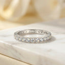 Moissanite Ring in Sterling Silver Eternity