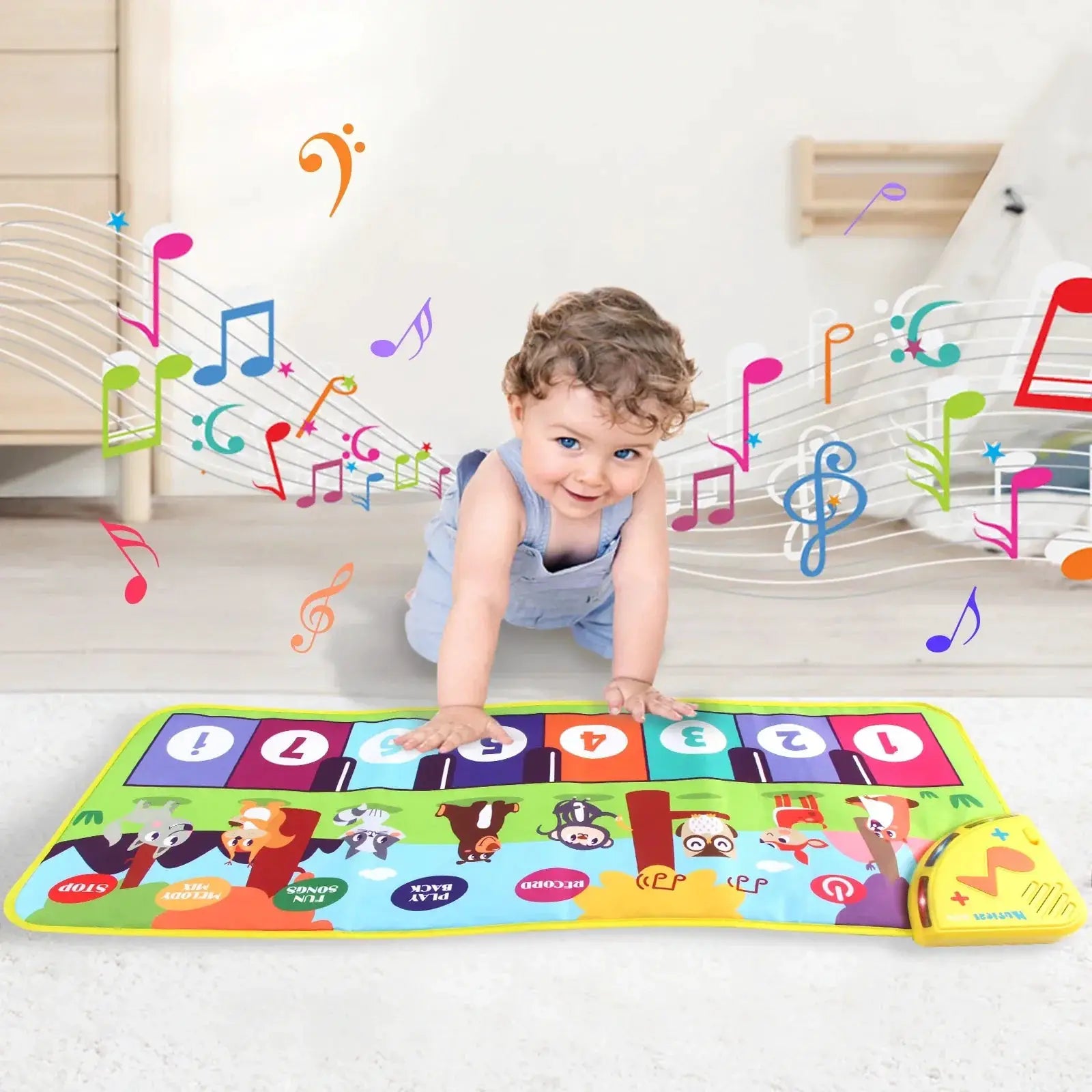 80x30cm Kid Music Piano Mat With 8 Animal Sounds Gifts