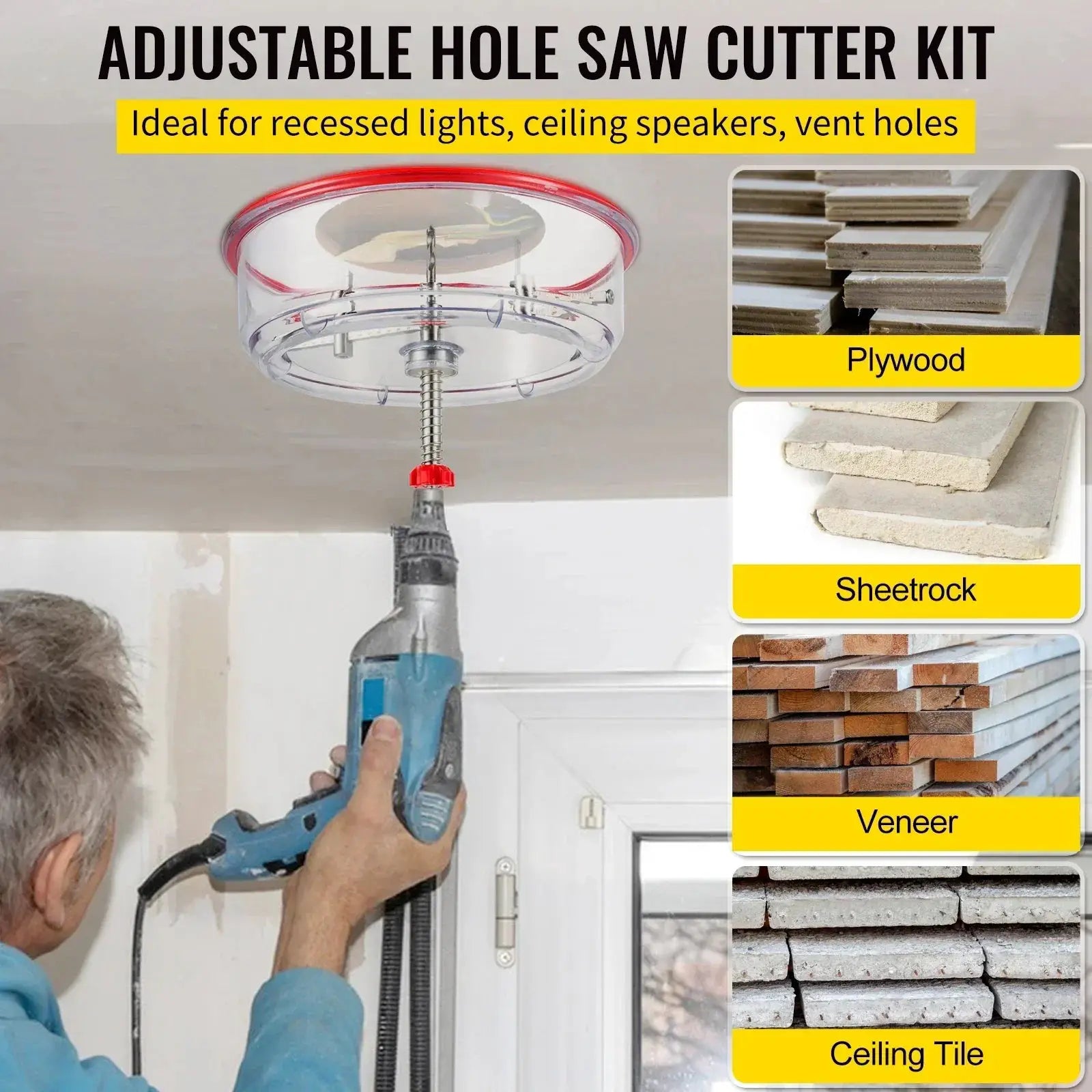VEVOR Adjustable Steel Hole Saw Cutter Kit For DIY Projects