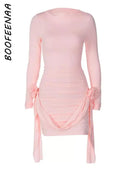 Elegant Pink Floral Mini Dress Chic Statement Piece 2024