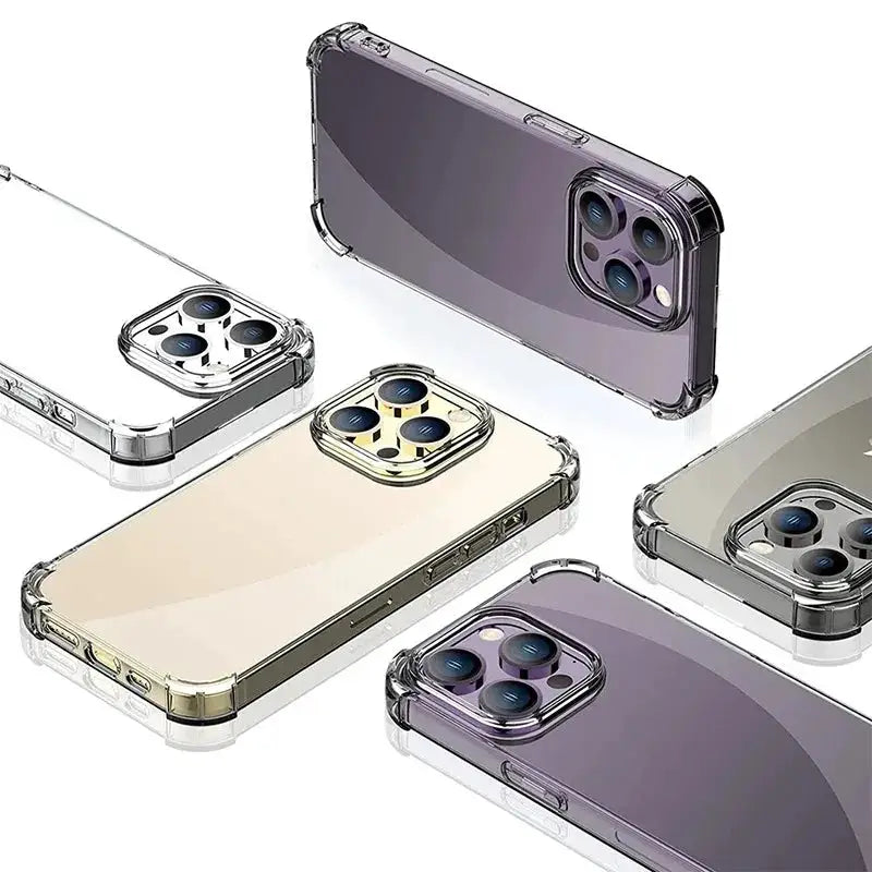 Air-Bag Shockproof Silicone Transparant Case For iPhone 18 17 16 15 Plus 11 12 13 14 Pro Max Mini X XR 7 8 Plus Clear Back Cover