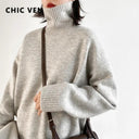 Cozy Mohair Turtleneck Sweater for Women Stylish Pullover