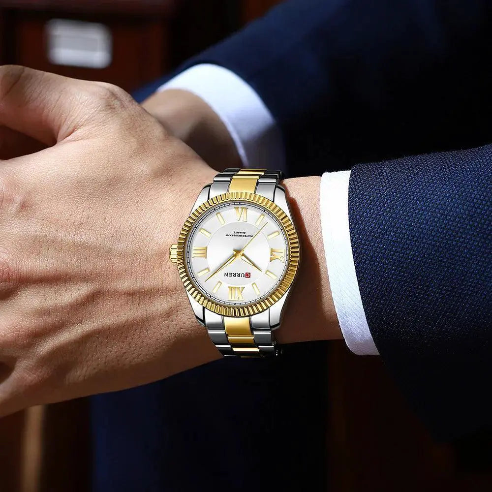 Men's Stainless Steel Business Watch Luxury Timepiece