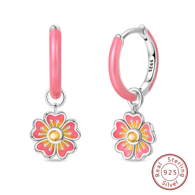 Sterling Silver Bee Butterfly Pink