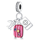 Charm Beads Sterling Silver Pink