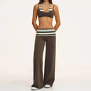 Fitness Set Women Stripes Polka Dot Capri