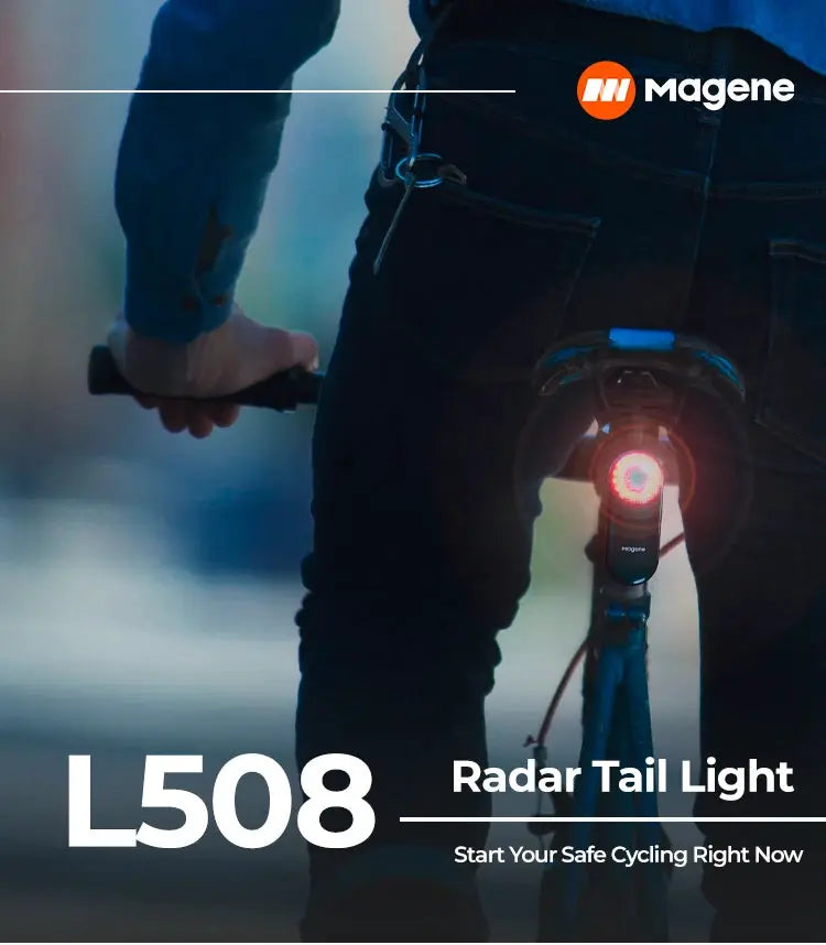 Magene Radar Bike Tail Light L508 Bicycle Rear Brake Sensing Lamp Saddle Seatpost ChargingEbike Waterproof LED Cycling Taillight
