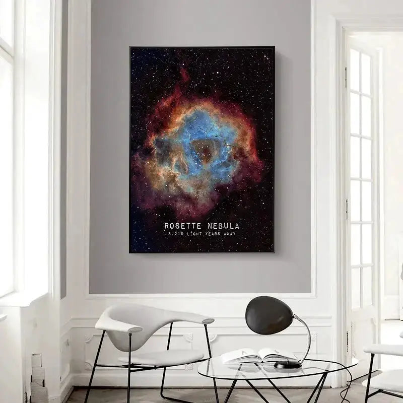 Universe Space Poster Prints Veil Rosette Nebula Black Hole Galaxy Canvas Painting Modern Wall Art Pictures Bedroom Home Decor
