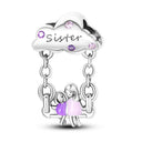 Silver Rainbow Flower Dragonfly Charm