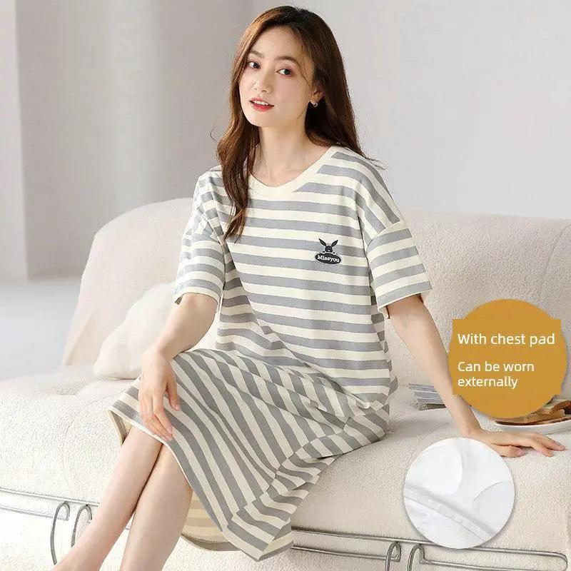 Cotton Korean Summer Pajamas Integrated Dress Wear