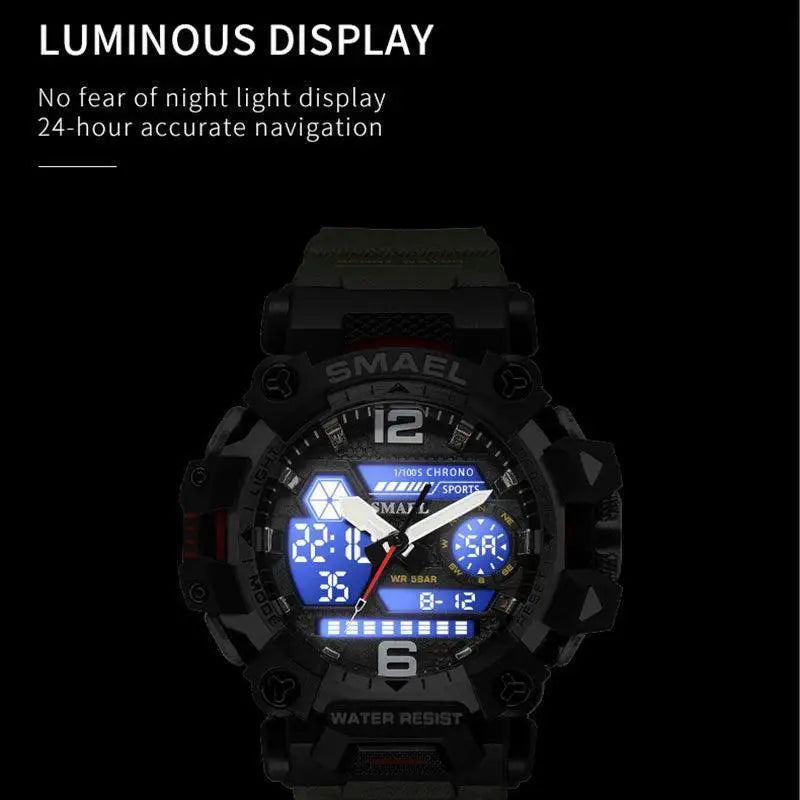 SMAEL Mens Tactical LED Chronograph Watch Outdoor Gear