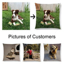 Personalized Family Logo Linen Pet Pillow Covers Decor