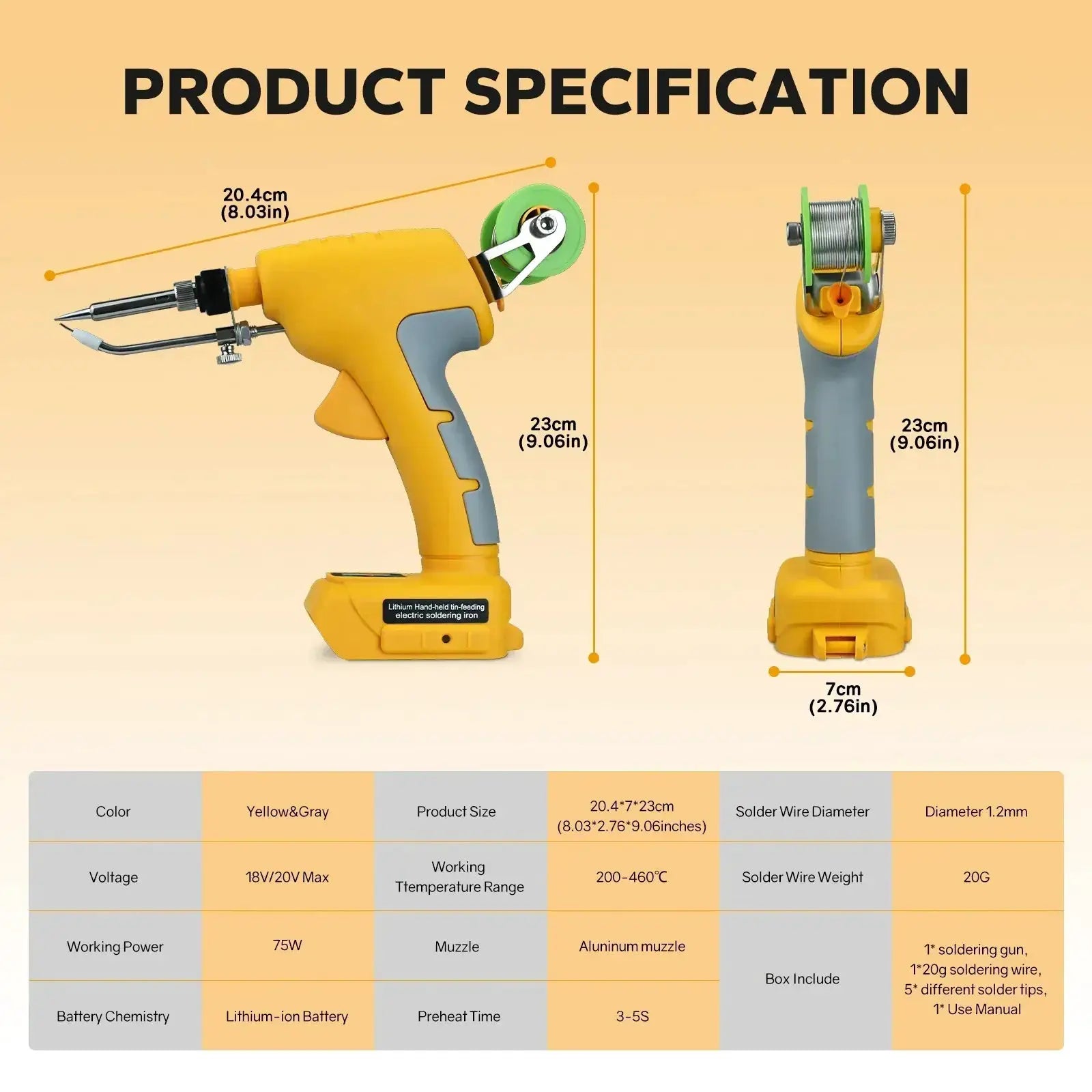 Cordless 75W Soldering Iron Kit With Digital Display Tool