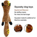 Funny Animal No Stuffing Dog Toy with Squeakers Crinkle
