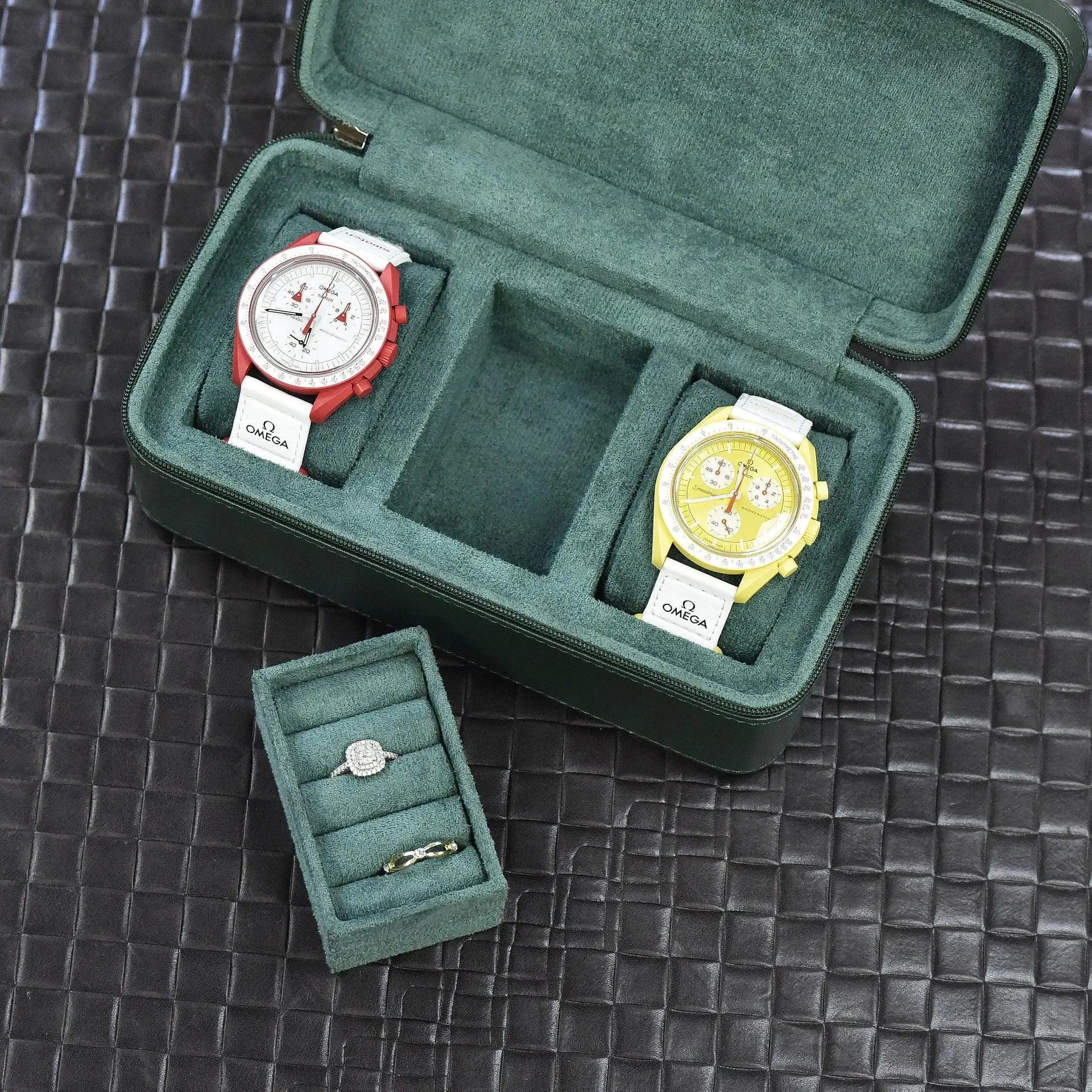 Leather Watch and Jewelry Storage Case Travel Companion