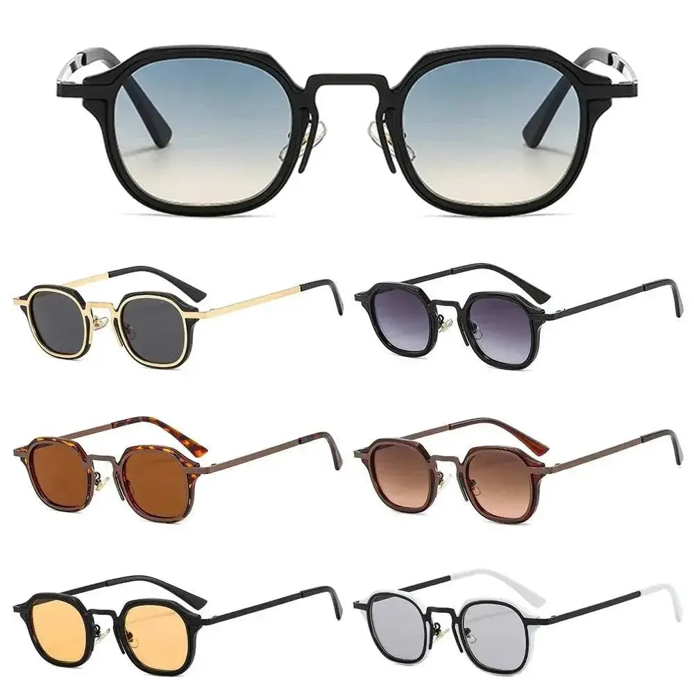 Retro UV400 Small Square Sunglasses With Metal Frame Fashion