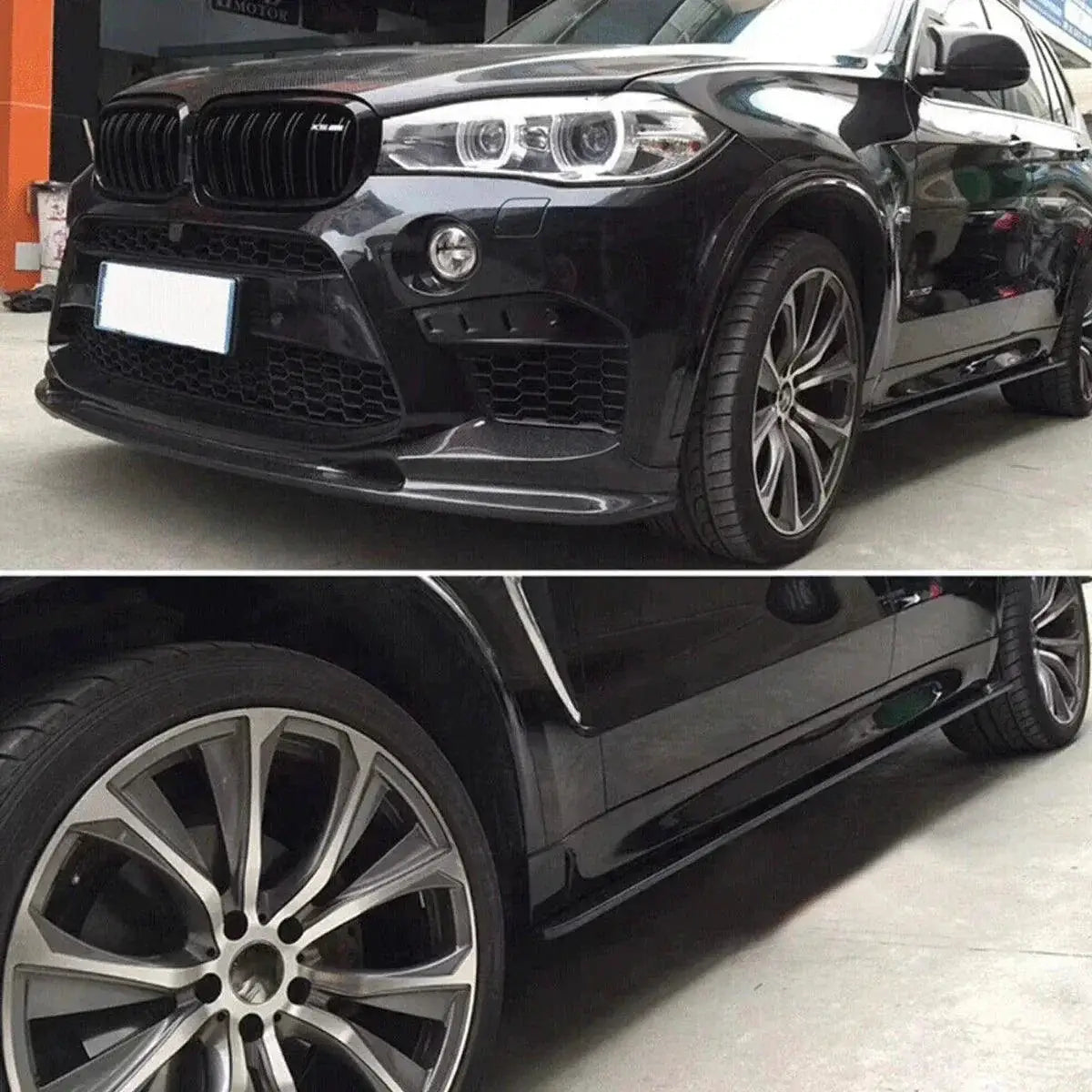 Gloss Black Carbon Fiber MP Style Side Skirt Extension BMW