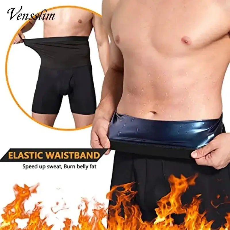 Men Compression Sauna Sweat Shorts Slimming Tummy Control
