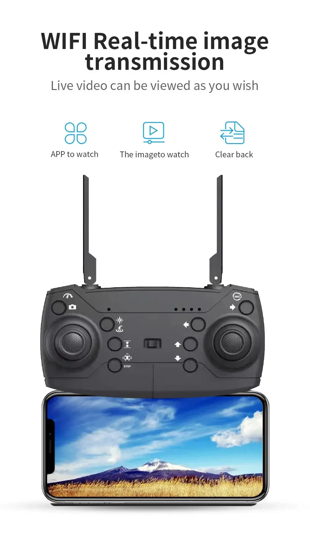 E88 Pro Drone Dual Cameras 4K Foldable Travel Quadrotor With Wide Angle For Cine - product image 2