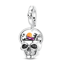 Halloween Skull Charm Bead Sterling